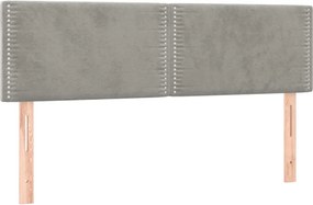 vidaXL Tăblii de pat, gri deschis, 144x5x78/88 cm, catifea