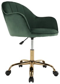 Fotoliu de birou, verde material Velvet /auriu, EROL