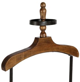 Suport de haine pliabil din lemn de pin si metal, alb, H133 cm, Bois Cire