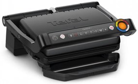 Gratar electric Tefal OptiGrill+ GC717810, 2000W, 6 programe, Acoperire antiaderenta Teflon, Ecran tactil, Smart grill, Max 240C, Negru