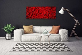 Tablou pe panza canvas Trandafiri Floral Roșu Verde Alb