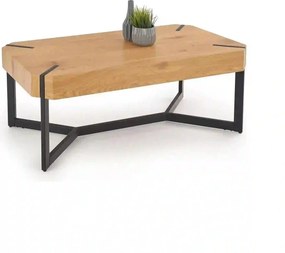 Masuta de cafea dreptughiulara LAVIDA, stejar auriu/negru, 110x60x43 c