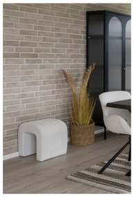 Taburet alb cu tapițerie din țesătură bouclé Colma – House Nordic