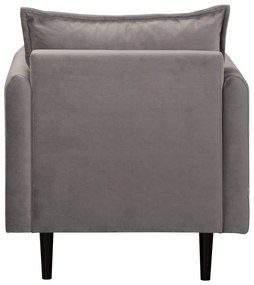 Fotoliu gri cu tapițerie din catifea Juli – Ropez