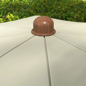 Outsunny Umbrelă de Plajă Portabilă cu Volane în Aer Liber cu Baldachin Ventilat, Geantă de Transport, Ø1.9x2.1 m, Alb-Crem | Aosom Romania