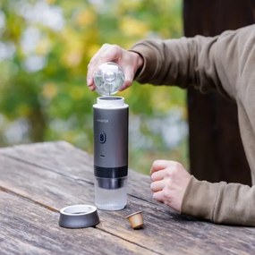 Aligator ACM002 - Cafetieră portabilă reîncărcabilă PortaCaffé 3în1 72W/7500 mAh gri