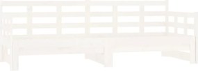 vidaXL Pat de zi extensibil, alb, 2x(80x200) cm, lemn masiv de pin