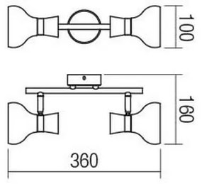 Redo 04-476 - Lampă spot BOWIE 2xE14/28W/230V