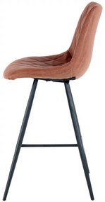 Set 2 scaune de bar cu aspect de piele Frances maro