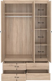 Dulap cu oglindă 3D4S, stejar sonoma, NORTY TYP 1