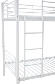 Pat supraetajat metalic Bunky alb - 90 x 200 cm