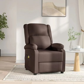 3073714 vidaXL Fotoliu de masaj electric, maro, piele ecologică