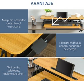 Vinsetto suport reglabil pentru monitor, tastatura si mouse | AOSOM RO