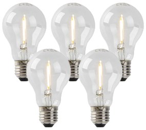 Set de 5 becuri LED E27 A60 1W 80lm 2200K