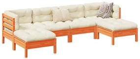 vidaXL Set mobilier de grădină cu perne, 6 piese, lemn masiv de pin