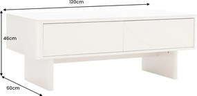 Masuta de cafea cu blat ceramic SAVOY 120cm alb