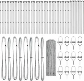 vidaXL Stâlp de gard. Argintiu 100 x 0,5 m (plasă de 25 mm) Oțel