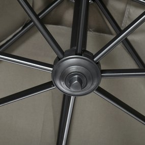 Outsunny Umbrelă de Grădină cu Manivelă, Rotire la 360° și Copertină Reglabilă pe 5 Niveluri, 2.5x2.5 m, Gri Deschis | Aosom Romania