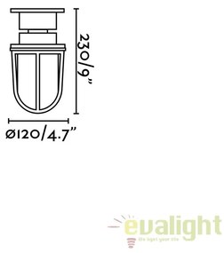 Plafoniera / Lampa de exterior din alama stil clasic MAUREN 70993