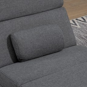 HOMCOM Fotoliu relax salon cu masaj și încălzire, șezlong cu telecomandă și pernă, material din in, gri | Aosom Romania