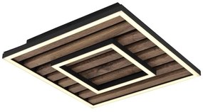 Plafoniera LED riflaj MDF cu efect de lemn WOODY 30x30cm