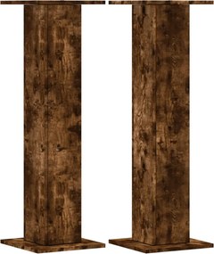 vidaXL Suporturi de plante 2 buc. stejar fumuriu 30x30x95 cm lemn