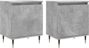 vidaXL Noptiere, 2 buc., gri beton, 40x30x50 cm, lemn compozit