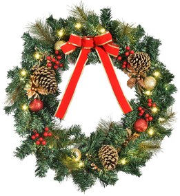 Homcom Ghirlanda de Craciun Decor cu 20 Lumini LED Φ60cm