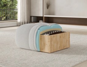 Puf Tapitat Covio 85x85x52 cm, alb Velvet – Paolli 01