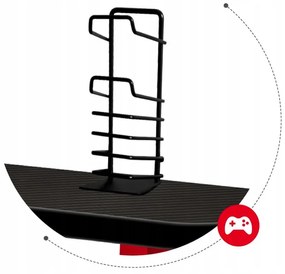Birou de gaming negru-roșu pentru jucătorii pretențioși