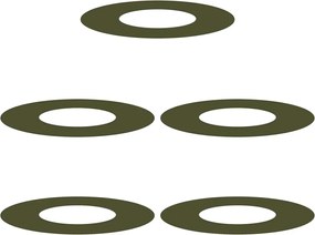 vidaXL potrivit pentru inele de copac plat 5 pcs Olivengrønn Ø30 / 60 cm