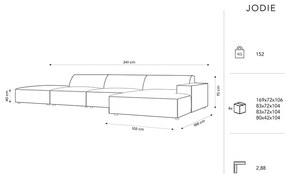 Colțar bej cu tapițerie bouclé (pe partea dreaptă) Jodie – Micadoni Home