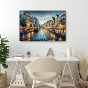 Tablou oraș romantic lângă apă
