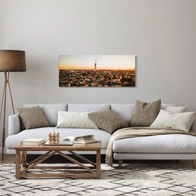 Tablou apusului de soare deasupra orașului Zizkov (120x50 cm)