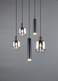 Lustră neagră cu abajur din metal/cu abajur din sticlă ø 40 cm Mataro – Trio