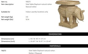 Masuta din ratan design LUX Elephant