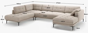 Coltar panoramic Bemy 7 locuri catifea Salvador L373 cm