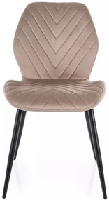 Scaun Mike velvet bej inchis/negru Blu40