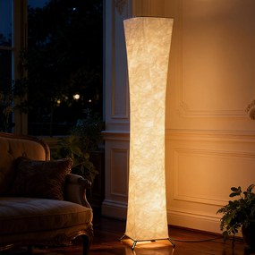 HOMCOM Lampă de Podea Modernă cu Întrerupător de Picior, din Oțel și Plastic, 25x25x129 cm, Alb și Argintiu | Aosom Romania