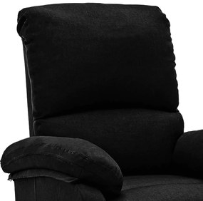 Fotoliu rabatabil electric, negru, material textil 1, Negru