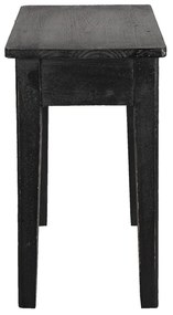 Masuta laterala, neagra, din lemn masiv, 36x25x43 cm, Rasty
