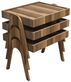 Masă pliantă Roma Walnut, 3 buc