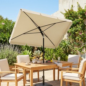 Outsunny Umbrelă pentru Grădină cu Înclinare Reglabilă și Stâlp din Aluminiu, 198x130x245 cm, Bej | Aosom Romania