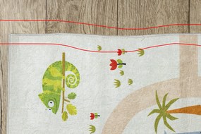 BAMBINO 1165 covor lavabil Grădină zoologică pentru copii anti-alunecare bej - SECUNDAR-COTATI PRODUSUL