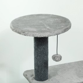PawHut Ansamblu de joacă pentru pisici, multe niveluri cu stâlpi de sisal și Căsuță, 104cm,  Gri | Aosom Romania