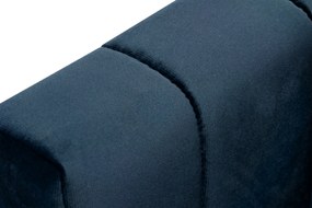 Canapea extensibilă cu ladă de depozitare Neli - albastru marin catifea Kronos 9