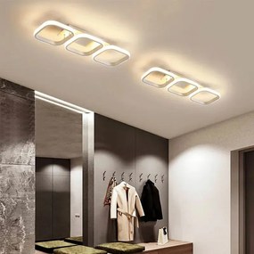 Lustra LED Plafoniera, 3 Tipuri De Lumina, 54W, Alb Patrata