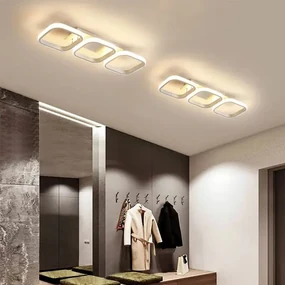 Lustra LED Plafoniera, 3 Tipuri De Lumina, 54W, Alb Patrata
