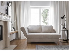 Șezlong bej cu tapițerie din catifea reiată (cu colț pe partea stângă) Chic Charlotte – Miuform