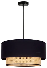 Lustră pe cablu Duolla BOHO 1xE27/15W/230V d. 45 cm negru/ratan